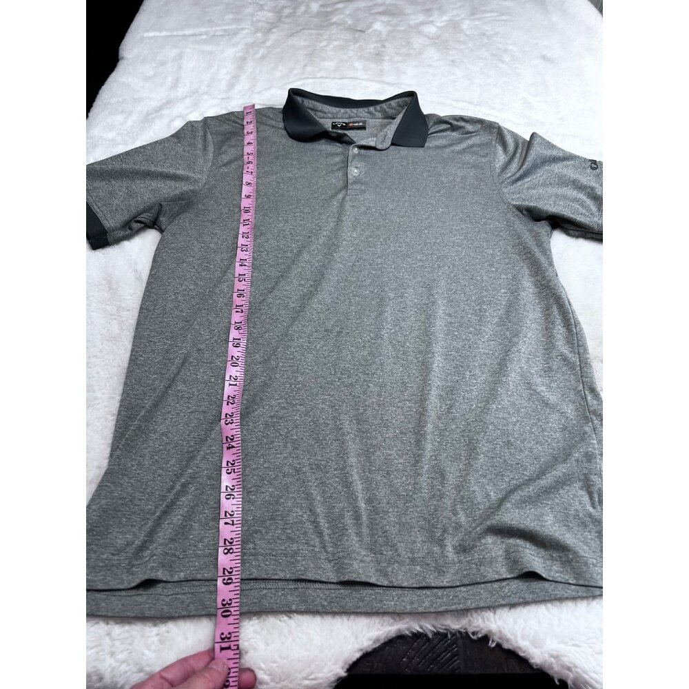 Callaway Mens Opti-Dri Polo Shirt Gray & Black Size Large